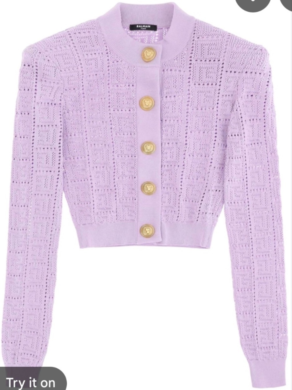Balmain monogram pointelle knit cardigan